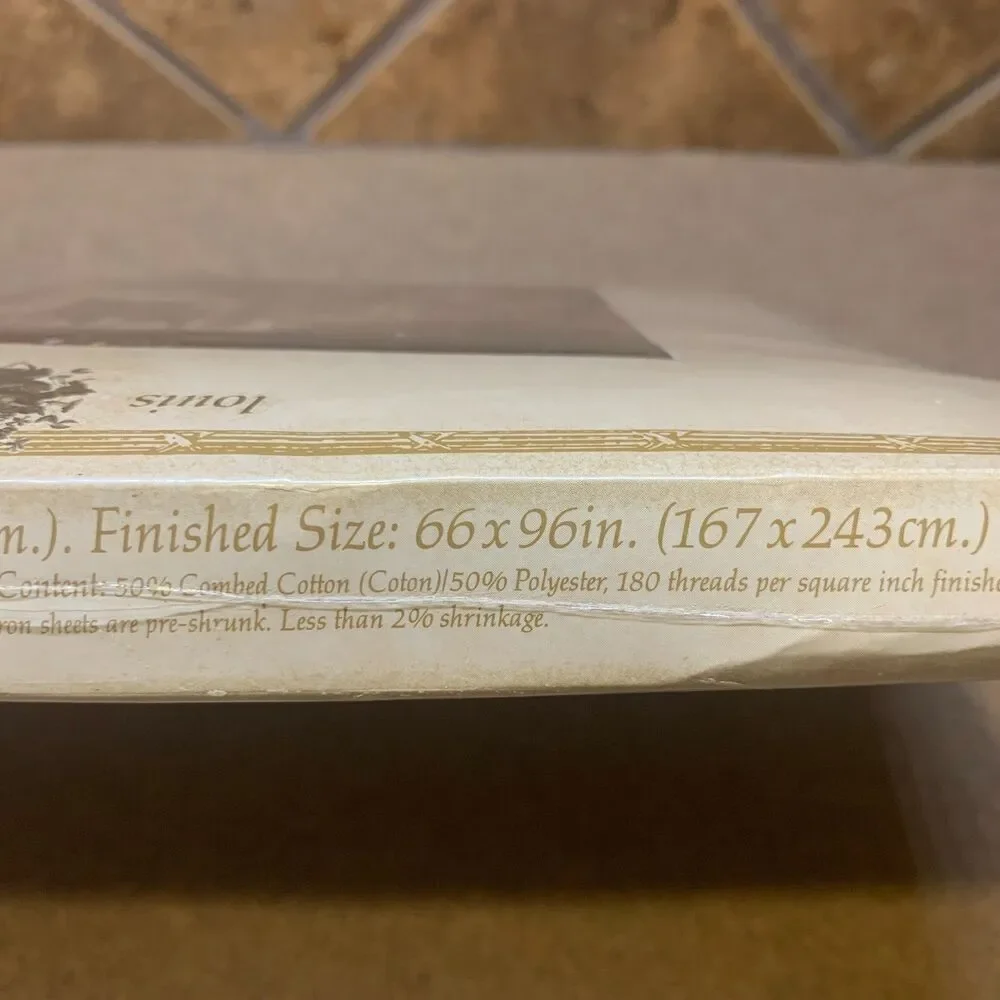 Vintage Louis Nichole Twin Flat Percale Sheet Empire Rose NEW 1989 Old World